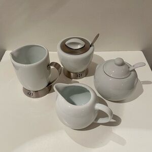 NWOT 2 sets of milk & sugar pots, white ceramic